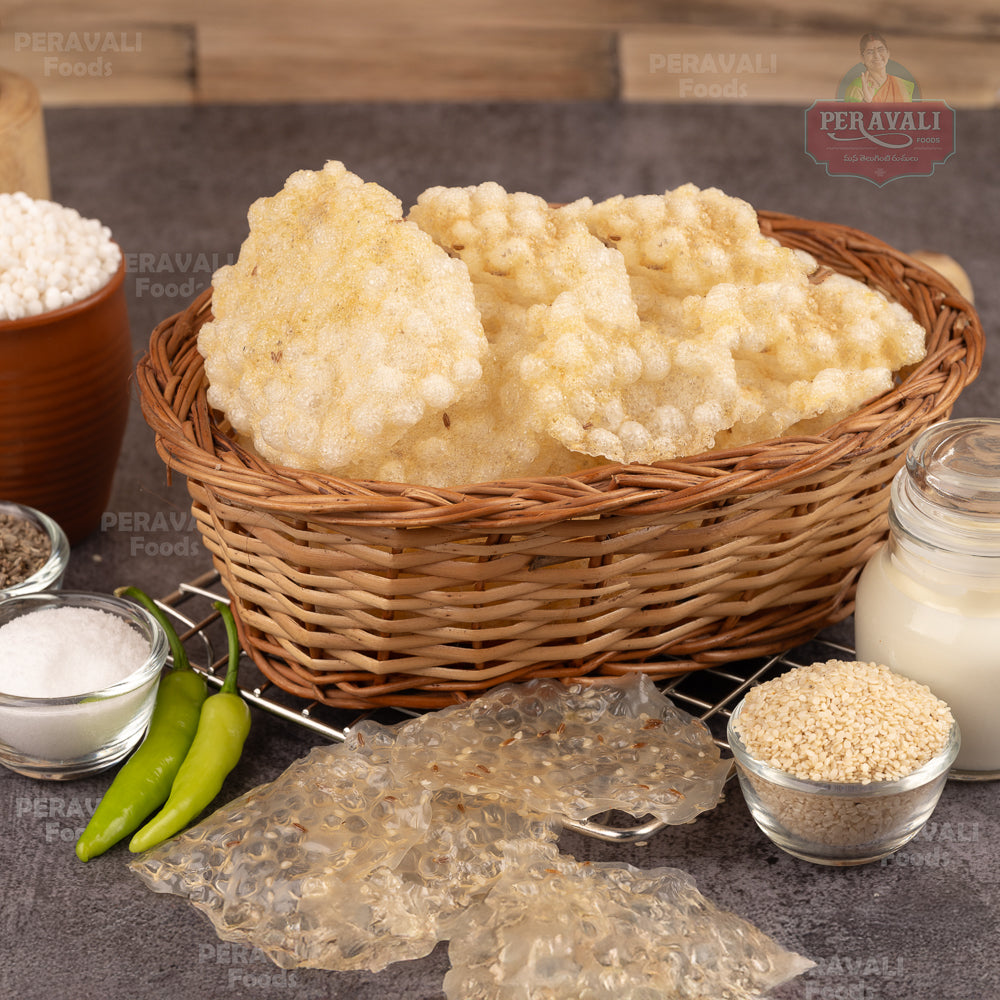 Sagubiyam Vadiyalu (Sago Fryums)