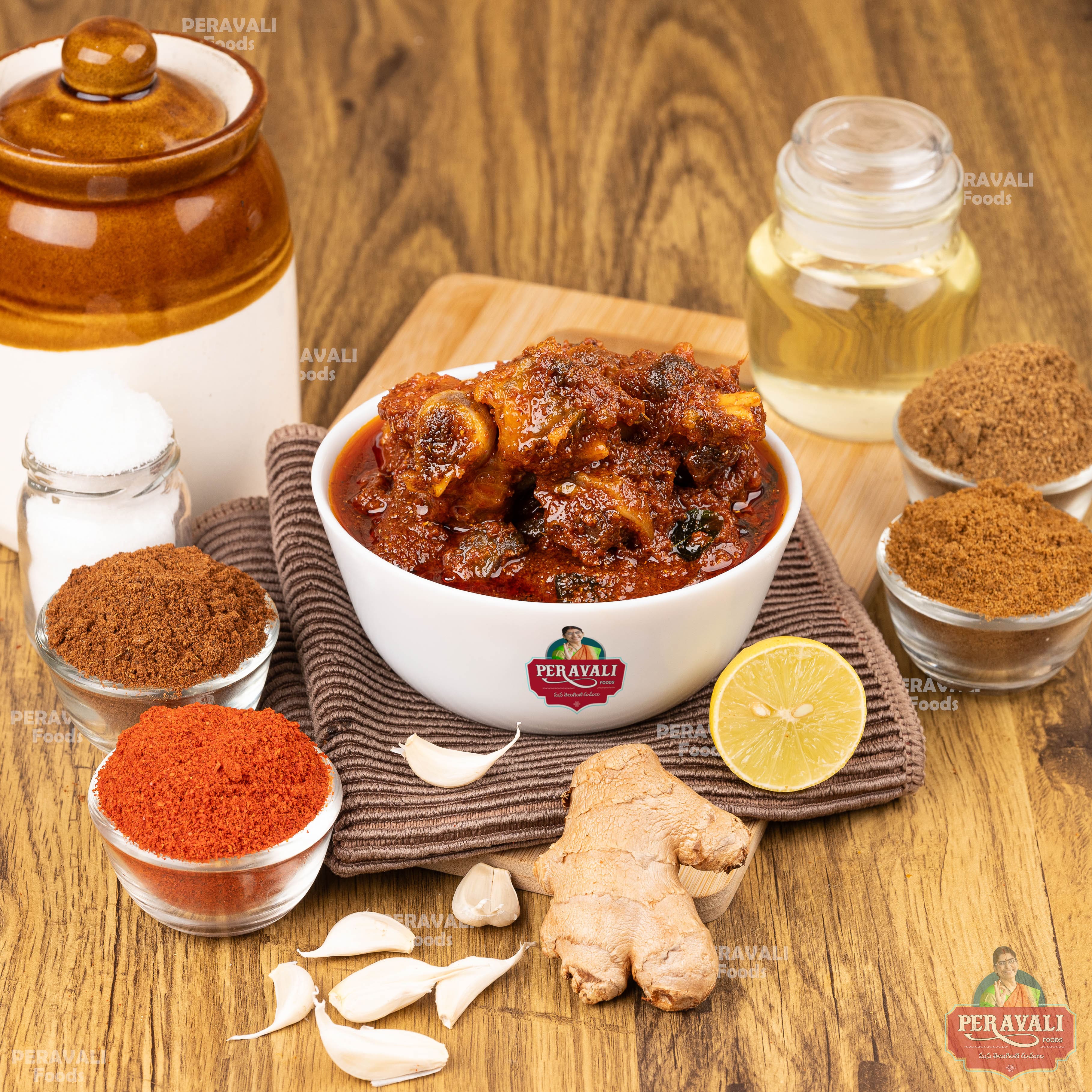 Mutton Bone Pickle / Andhra Style Mamsam Pickle with Bone